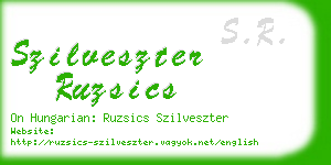 szilveszter ruzsics business card